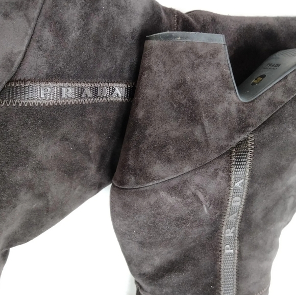 Prada Boots  Women Brown Suede - Picture 8 of 8